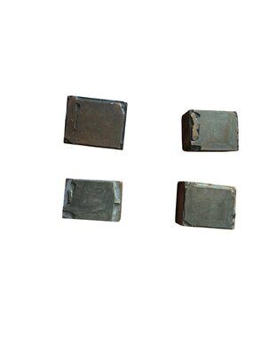 Vintage Lot of 4 Wood Mounted Metal Letterpress Printing Blocks / Printer's Cuts